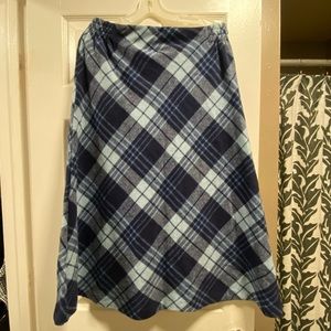 Vintage blue plaid skirt